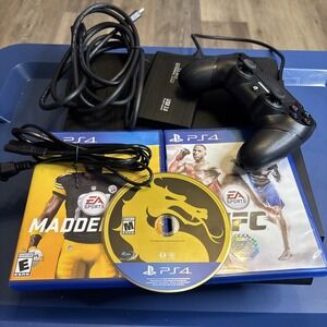 Sony PlayStation 4 Slim 500GB Console Bundle W/ External HD And Games Working